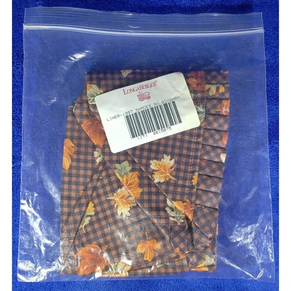 Longaberger Liner 1997 Shades SU Gingham Basket Liner *NEW-In-Bag* #2615875